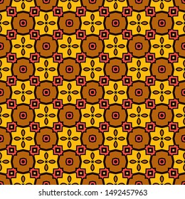 Color decorative seamless pattern with geometric ornamnet. Vector illustration.