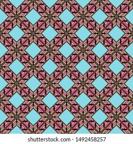 Color decorative seamless pattern with geometric ornamnet. Vector illustration.