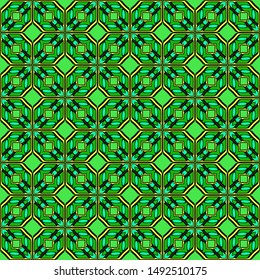 Color decorative seamless pattern with geometric ornamnet. Vector illustration.