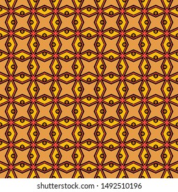 Color decorative seamless pattern with geometric ornamnet. Vector illustration.