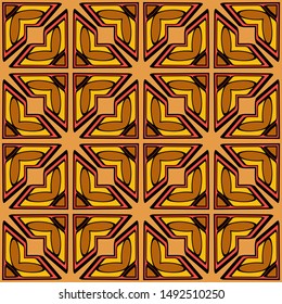 Color decorative seamless pattern with geometric ornamnet. Vector illustration.