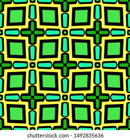 Color decorative seamless pattern with geometric ornamnet. Vector illustration.