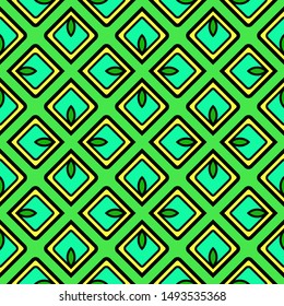 Color decorative seamless pattern with geometric ornamnet. Vector illustration.