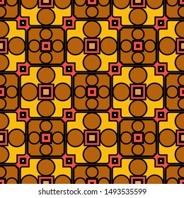 Color decorative seamless pattern with geometric ornamnet. Vector illustration.