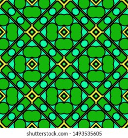 Color decorative seamless pattern with geometric ornamnet. Vector illustration.