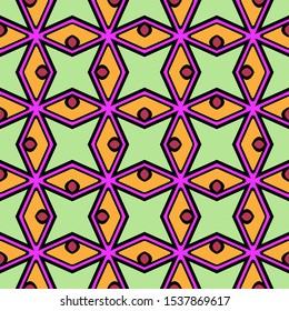 Color decorative seamless pattern with geometric ornamnet. Vector illustration.