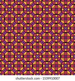 Color decorative seamless pattern with geometric ornamnet. Vector illustration.