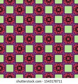 Color decorative seamless pattern with geometric ornamnet. Vector illustration.
