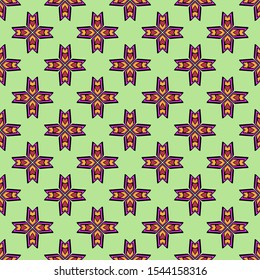 Color decorative seamless pattern with geometric ornamnet. Vector illustration.
