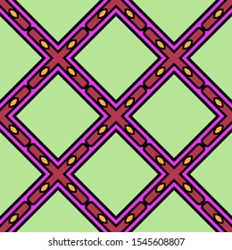 Color decorative seamless pattern with geometric ornamnet. Vector illustration.