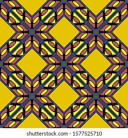 Color decorative seamless pattern with geometric ornamnet. Vector illustration.