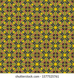 Color decorative seamless pattern with geometric ornamnet. Vector illustration.