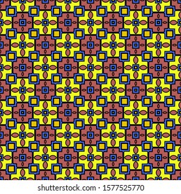 Color decorative seamless pattern with geometric ornamnet. Vector illustration.