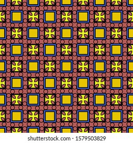 Color decorative seamless pattern with geometric ornamnet. Vector illustration.