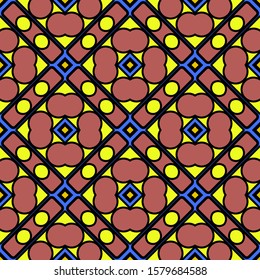 Color decorative seamless pattern with geometric ornamnet. Vector illustration.