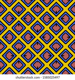 Color decorative seamless pattern with geometric ornament. Vector illustration.