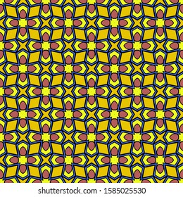 Color decorative seamless pattern with geometric ornamnet. Vector illustration.