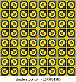 Color decorative seamless pattern with geometric ornamnet. Vector illustration.