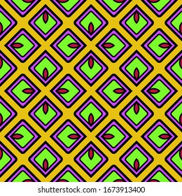 Color decorative seamless pattern with geometric ornamnet. Vector illustration.