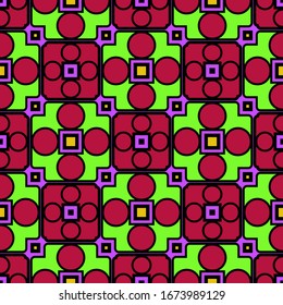 Color decorative seamless pattern with geometric ornamnet. Vector illustration.