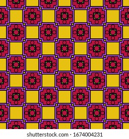 Color decorative seamless pattern with geometric ornamnet. Vector illustration.