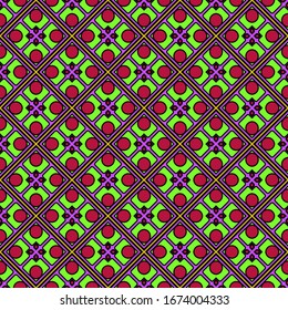Color decorativo sin fisuras con adornos geométricos. Ilustración vectorial.