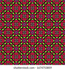 Color decorative seamless pattern with geometric ornamnet. Vector illustration.