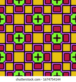 Color decorativo sin fisuras con adornos geométricos. Ilustración vectorial.