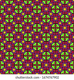 Color decorative seamless pattern with geometric ornamnet. Vector illustration.