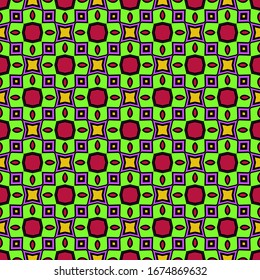 Color decorativo sin fisuras con adornos geométricos. Ilustración vectorial.