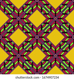 Color decorativo sin fisuras con adorno geométrico. Ilustración vectorial.