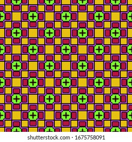 Color decorative seamless pattern with geometric ornamnet. Vector illustration.
