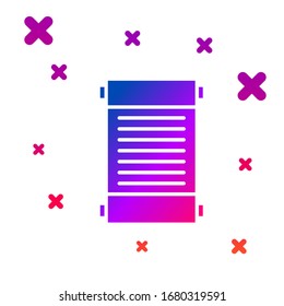 Color Decree, paper, parchment, scroll icon icon isolated on white background. Gradient random dynamic shapes. Vector Illustration