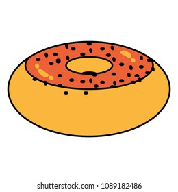 color delicious bagel fresh bread food