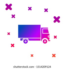Color Delivery cargo truck vehicle icon isolated on white background. Gradient random dynamic shapes. Vector Illustration