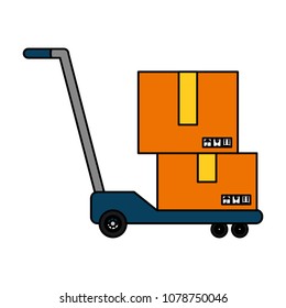 color delivery packages service in the platform trolleys