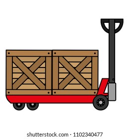 color delivery trolleys with delivery wood boxes