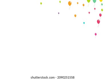Color Design Balloon Vector  White Background. Glossy Ballon Template. Cute Birthday Cover. Pink and Blue Celebrate Inflatable Ball Texture.