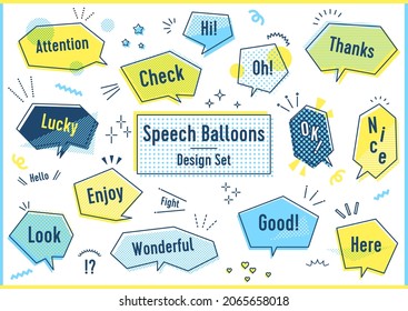 Color Design Cute handwritten speech bubble set