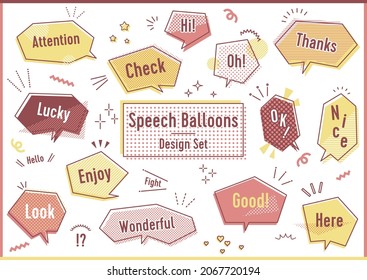 Color Design Cute handwritten speech bubble set