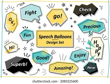 Color Design Cute speech bubble set