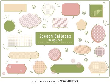 Color Design Cute speech bubble set