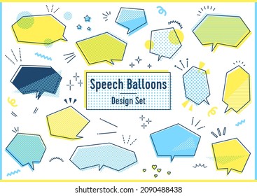 Color Design Cute speech bubble set