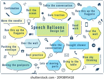 Color Design Cute speech bubble set