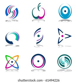 Color design elements. Abstract icons. Vector set.