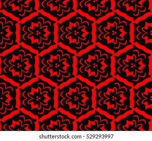 Color design geometric pattern. Seamless vector illustration red color.