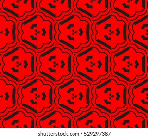 Color design geometric pattern. Seamless vector illustration red color.