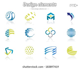 Color design set, isolated, vector illustration