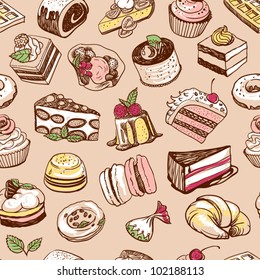 Color Desserts Seamless Pattern