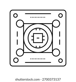 sensor de detecção de cores ícone da linha vetor. sinal do sensor de detecção de cores. símbolo de contorno isolado ilustração em preto